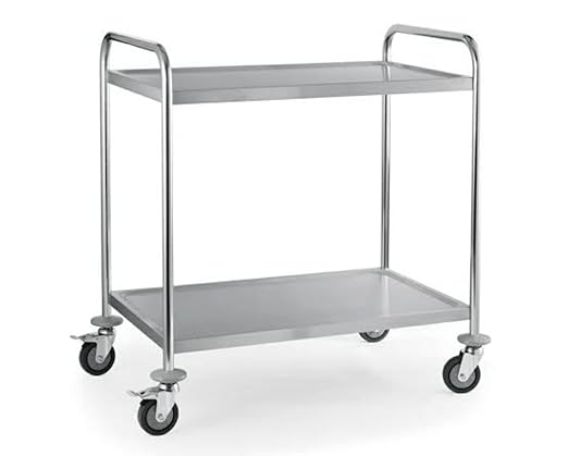 SS Rectangle 2 Layer Service Trolley — view 5
