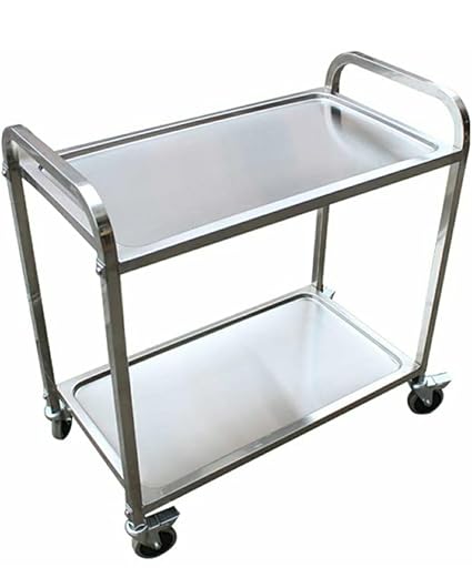 SS Rectangle 2 Layer Service Trolley — view 6