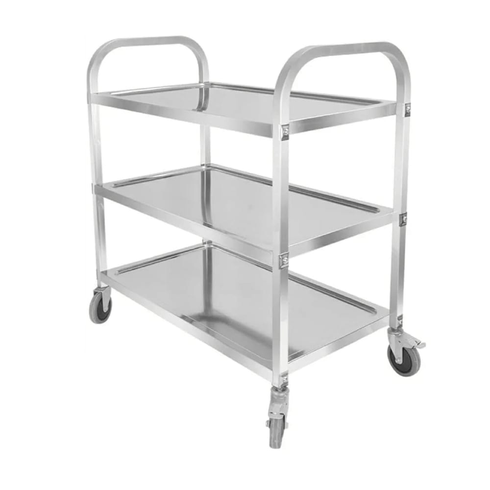 SS Rectangle 3 Layer Service Trolley