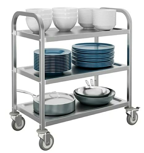 SS Rectangle 3 Layer Service Trolley — view 3