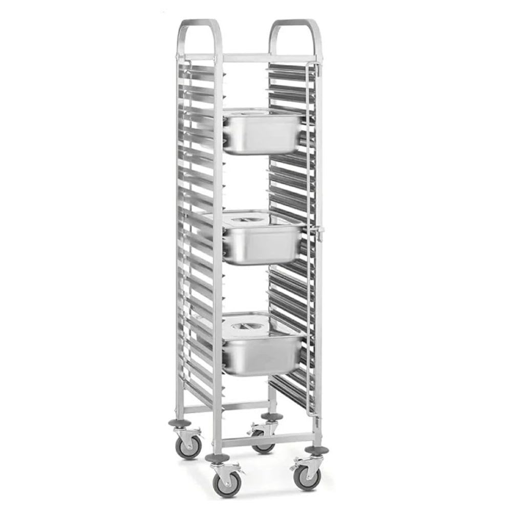 SS GN Pan Trolley with 15 Slots & Lockable Wheels — view 6