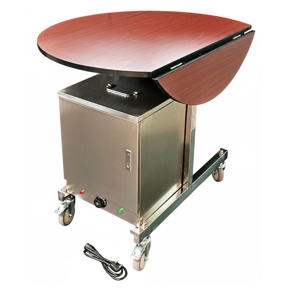 Food Warmer Trolley with SS 2 Layer Electric Hot Box Cabinet