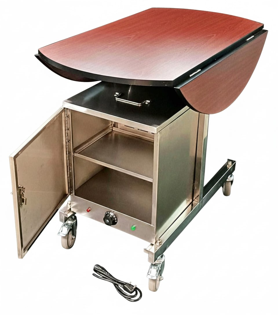 Food Warmer Trolley with SS 2 Layer Electric Hot Box Cabinet — view 4