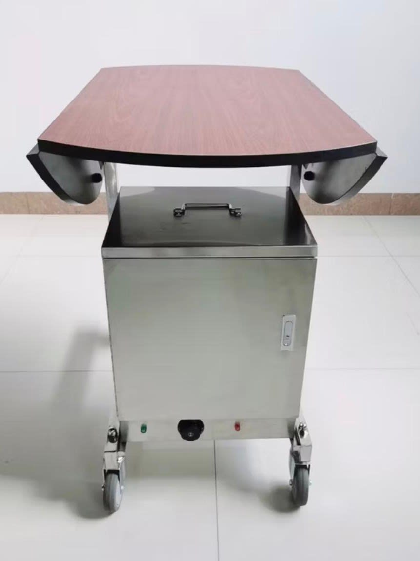 Food Warmer Trolley with SS 2 Layer Electric Hot Box Cabinet — view 6