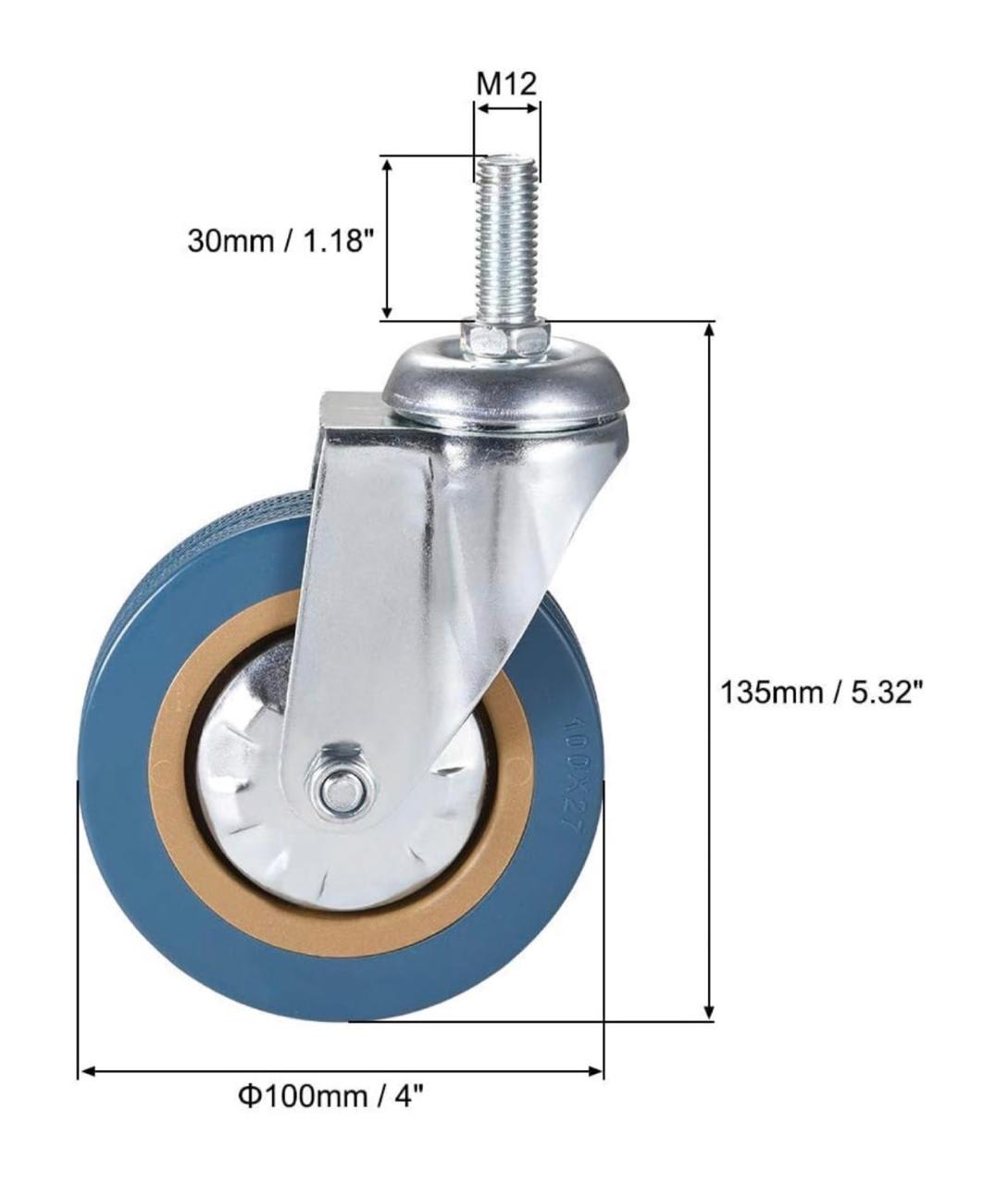 Spares for Laundry Trolley - Wheel without Brake — view 2