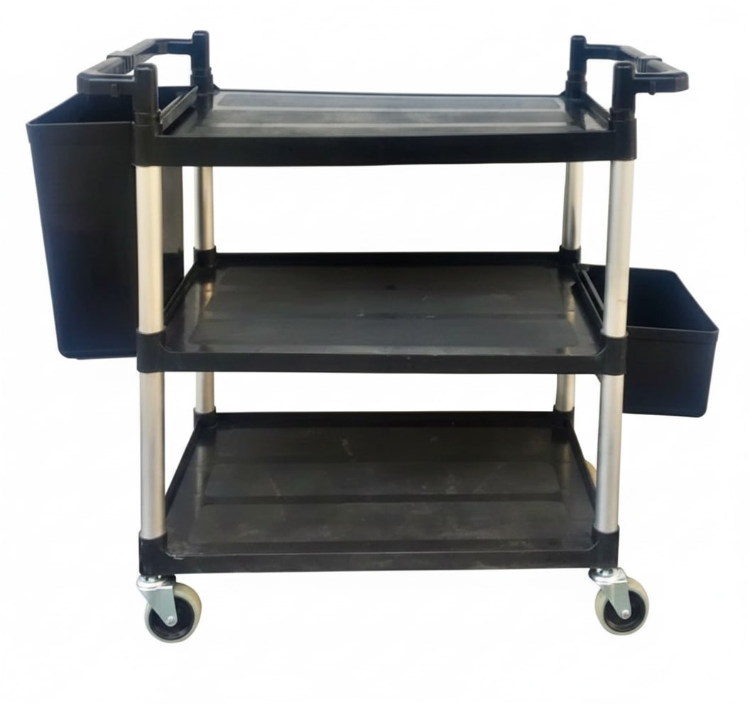Spares for ABS Plastic Black 3 Layer Service Trolley - Black Plastic Lockable Bin Small — view 3