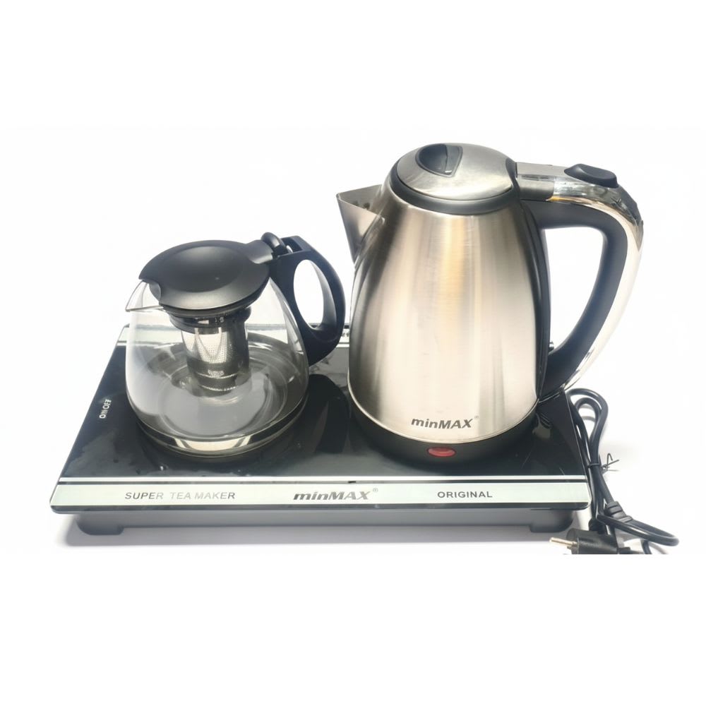 Electric Dual Heating Minimax Hot Plate with Cordless Kettle 2L & Coffee Maker with Filtration