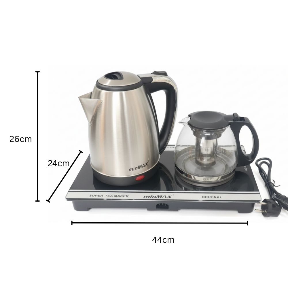 Electric Dual Heating Minimax Hot Plate with Cordless Kettle 2L & Coffee Maker with Filtration — view 2
