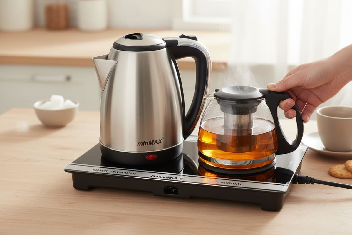 Electric Dual Heating Minimax Hot Plate with Cordless Kettle 2L & Coffee Maker with Filtration — view 5