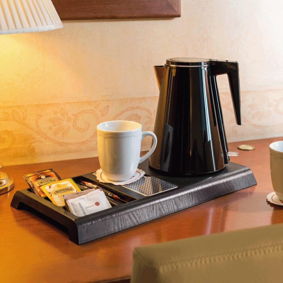 Electric ABS Tray with Straw, Sachet Holder & Inbuilt Socket for Kettle Heating — view 3