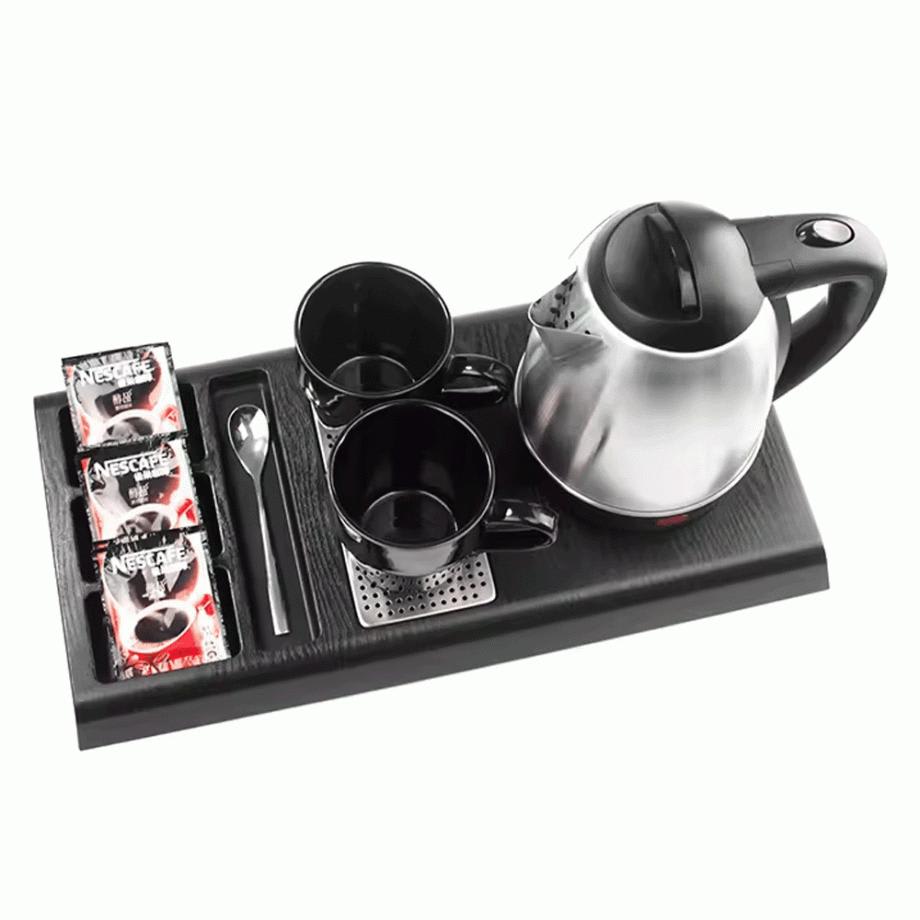 Electric ABS Tray with Straw, Sachet Holder & Inbuilt Socket for Kettle Heating — view 4