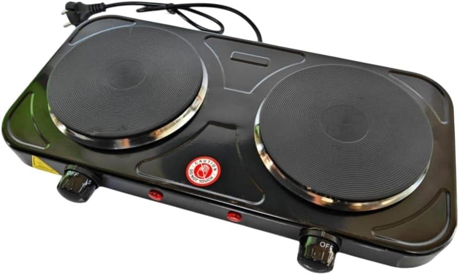 Electric Double Decanter Warmer - 160W Burnomatic Hot Plate with Dual Heating Zones