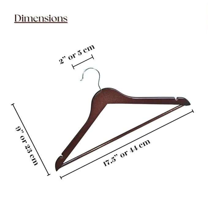 Natural Wooden Premium Walnut Brown Hanger — view 2