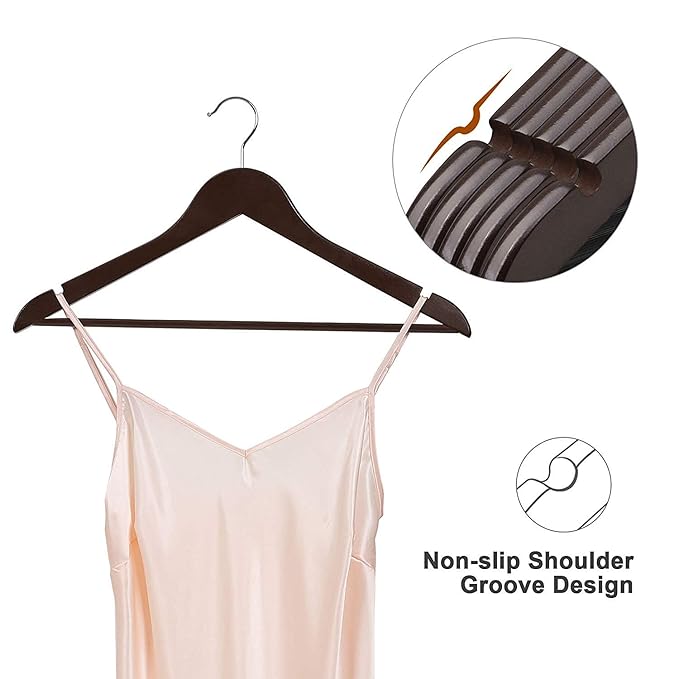 Natural Wooden Premium Walnut Brown Hanger — view 4