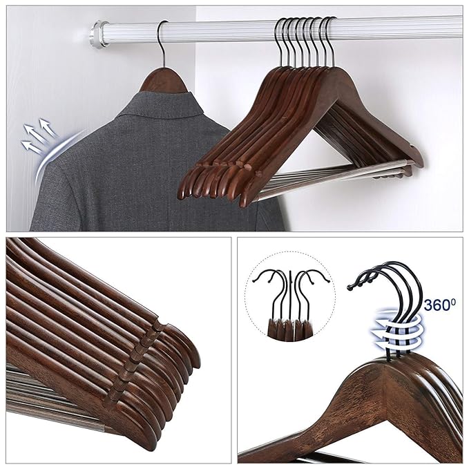 Natural Wooden Premium Walnut Brown Hanger — view 7