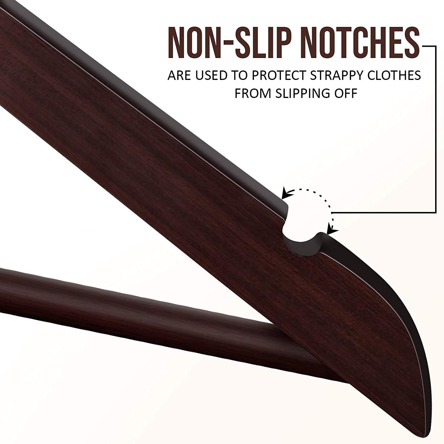 Natural Wooden Premium Walnut Brown Hanger — view 8