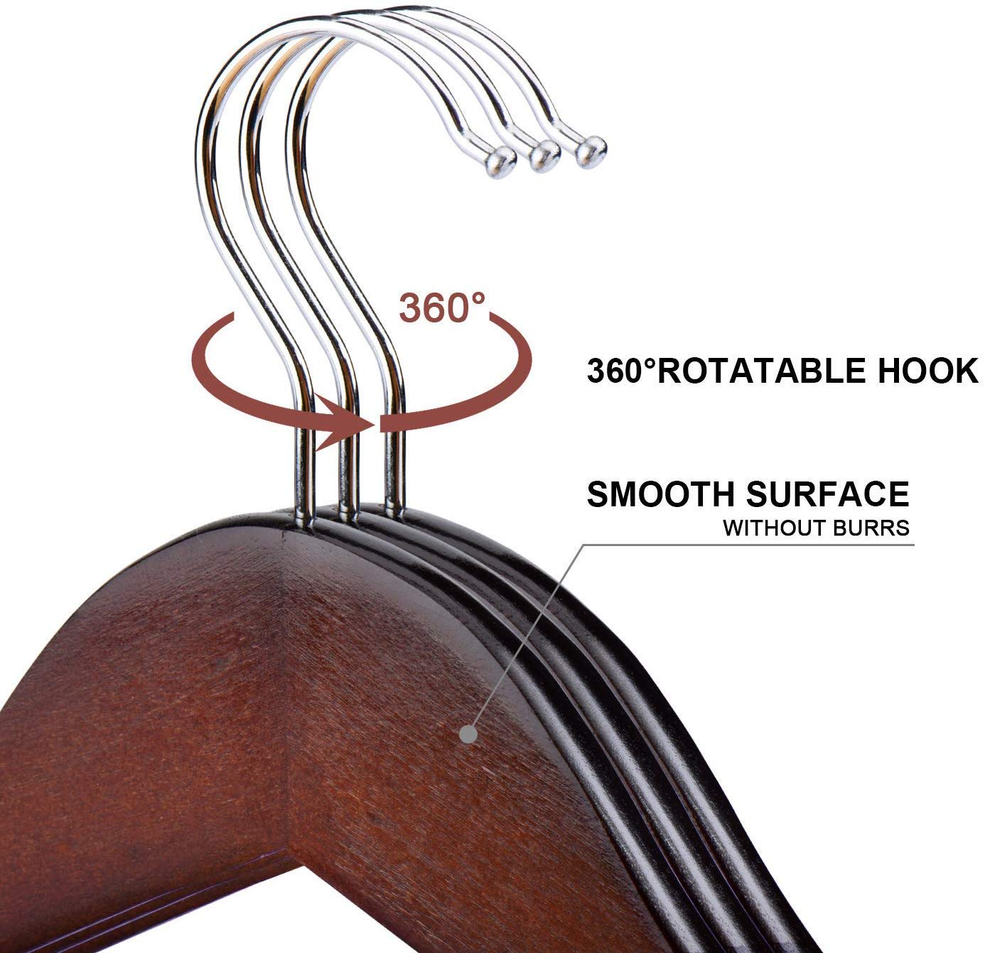 Natural Wooden Premium Walnut Brown Hanger — view 9
