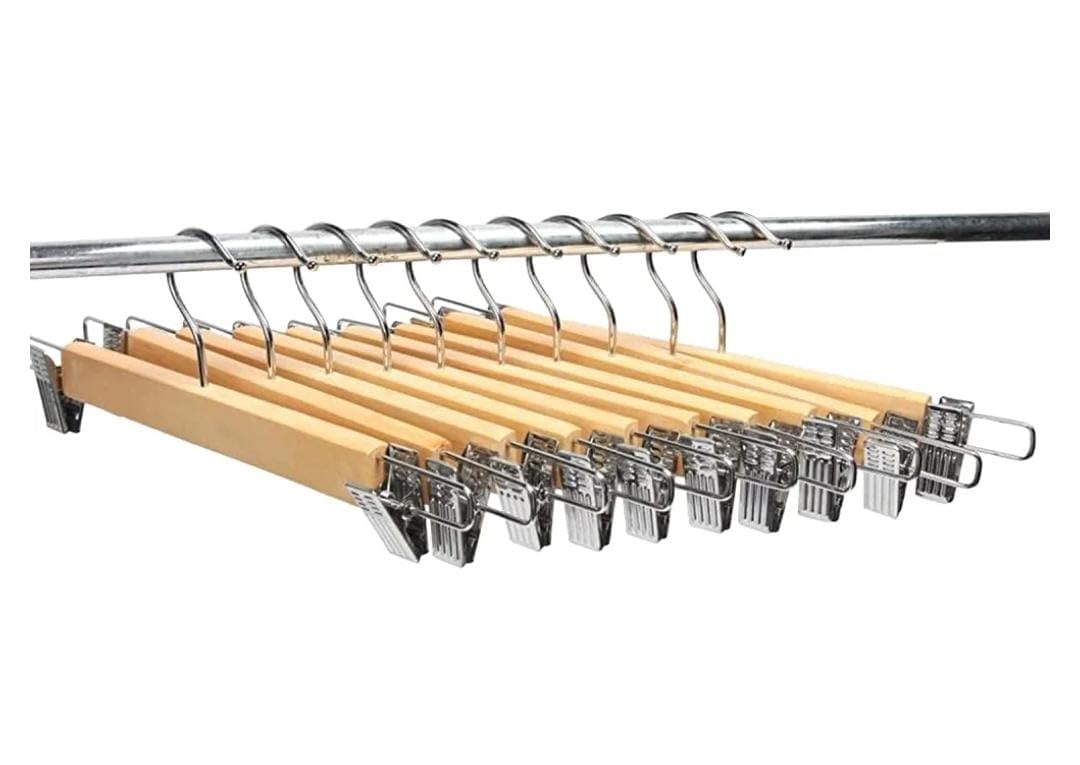 Wooden Regular Hanger with Clips — view 3