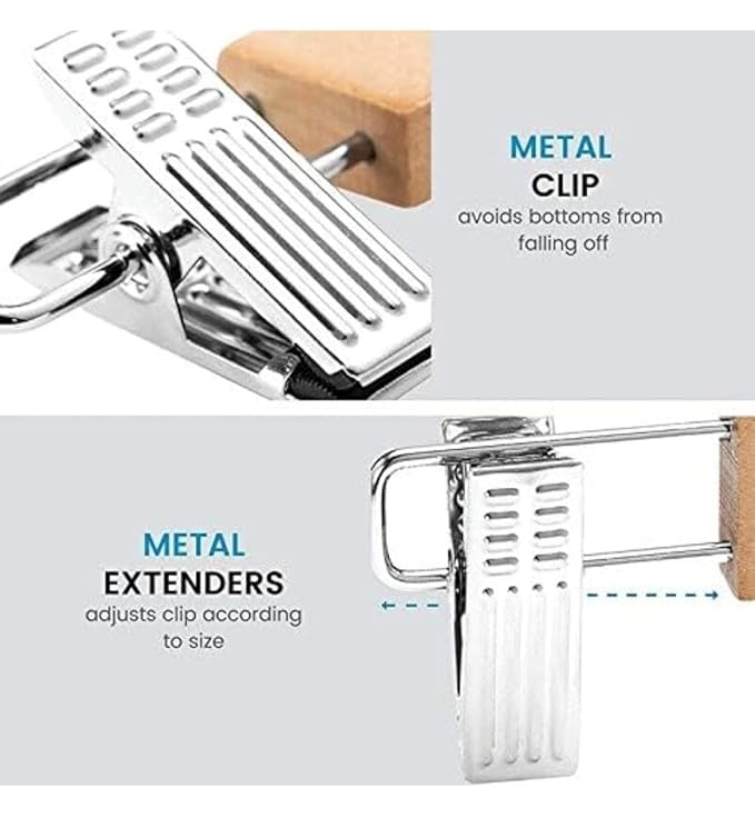 Wooden Regular Hanger with Clips — view 5