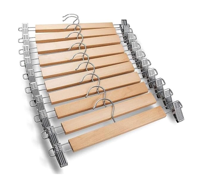Wooden Regular Hanger with Clips