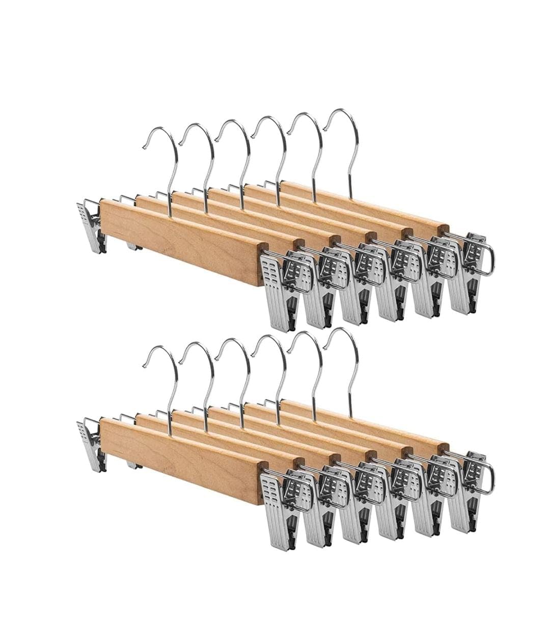 Wooden Regular Hanger with Clips — view 6