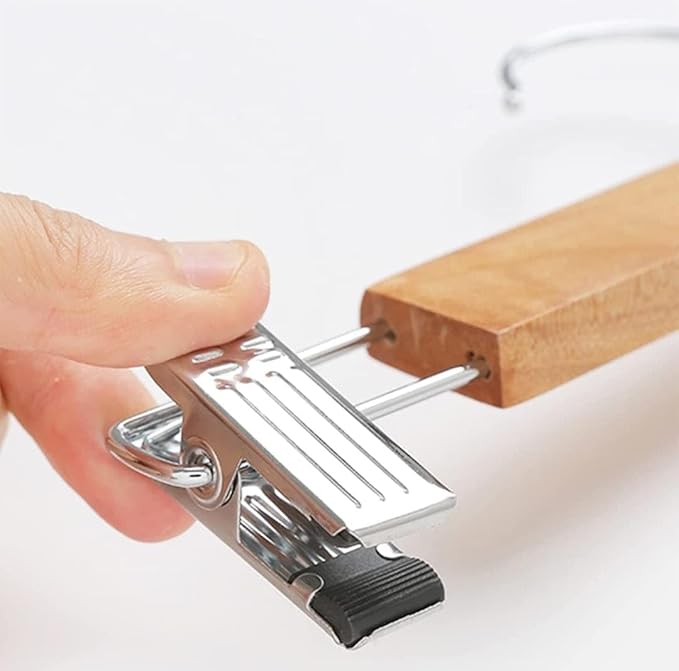 Wooden Regular Hanger with Clips — view 8
