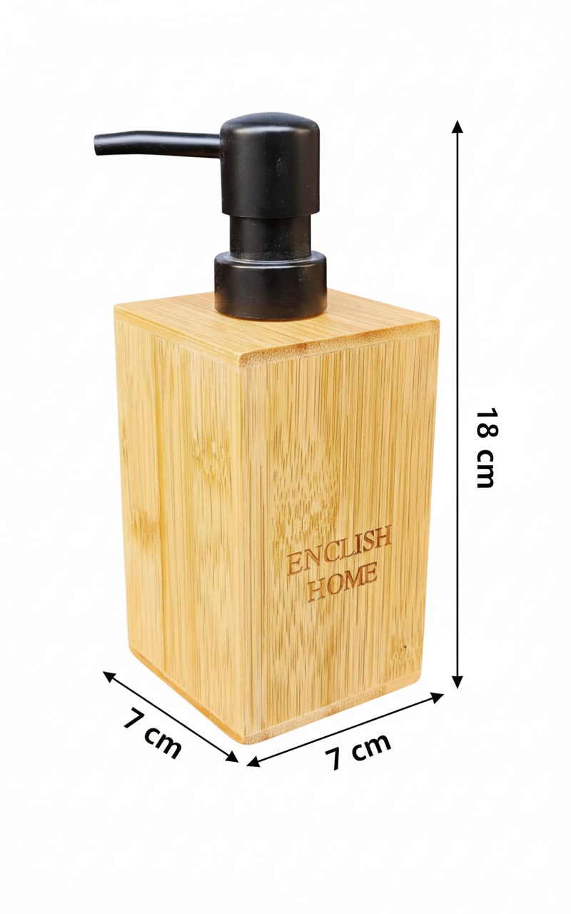 Wooden Bamboo Liquid Soap/Sanitizer Dispenser with Black Cap - 250ml — view 2