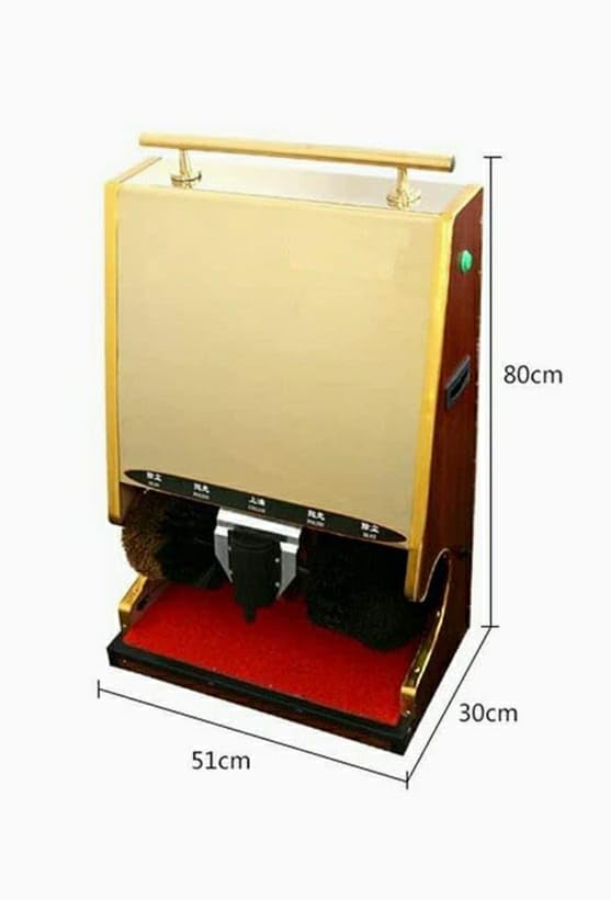 Electric Tall Shoe Polish Machine with Heavy Back Board & Mirror Finish - Gold — view 2
