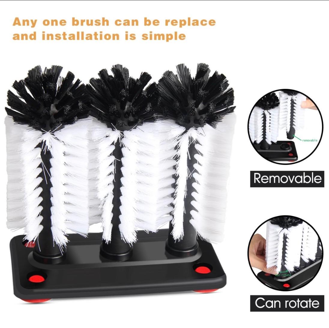 Plastic Triple Brush - Deep Cleaner for Large Cups/Bottles/Glasses with Hard Bristles 23cm — view 5