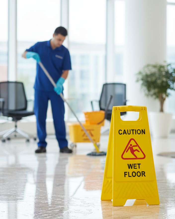 Virgin Plastic Yellow Sign Board with Double Sided Text - "Caution Wet Floor" — view 3