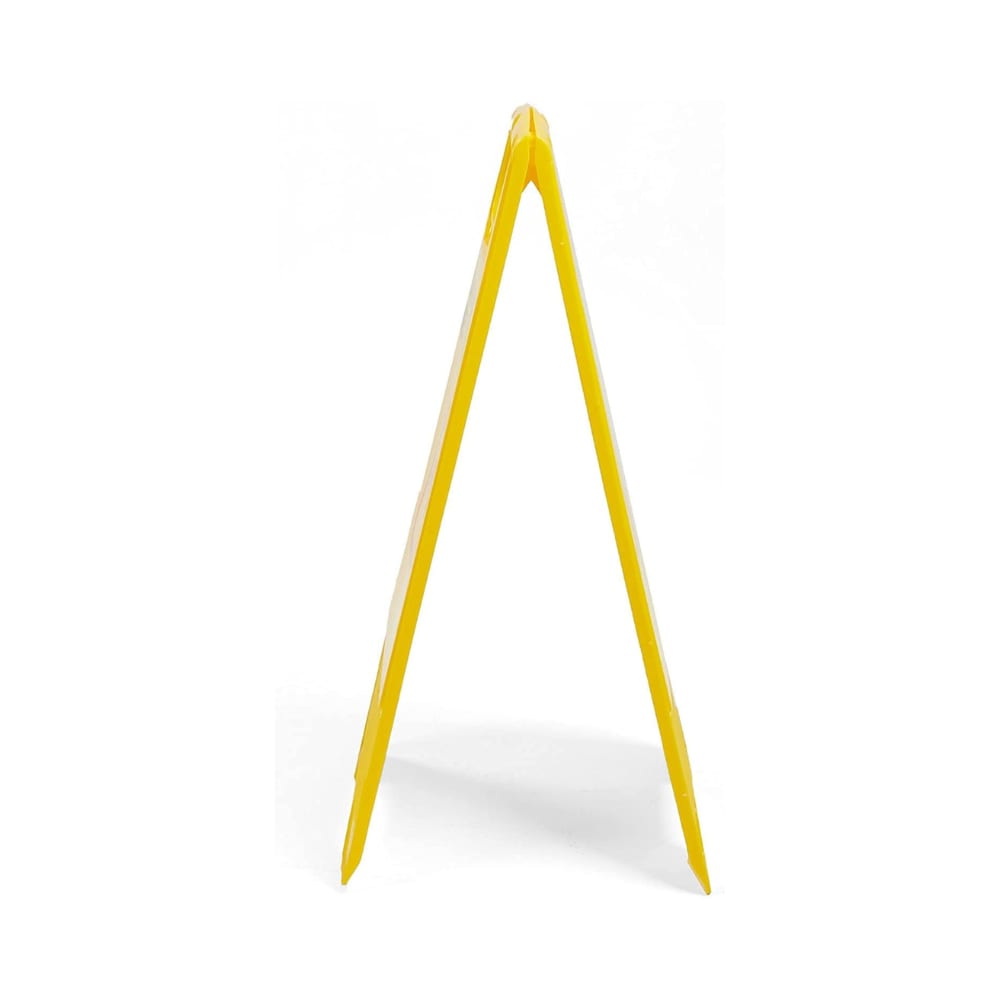 Virgin Plastic Yellow Sign Board with Double Sided Text - "Caution Wet Floor" — view 5