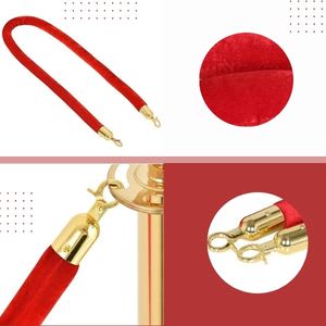 Spare for Queue Manager - Red Velvet Rope with Golden Chrome Plated Hooks (Length: ~5 Feet) — view 5
