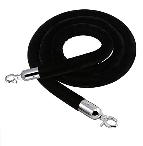 Spare for Queue Manager - Black Velvet Rope with Golden Chrome Plated Hooks (Length: ~5 Feet) — view 5