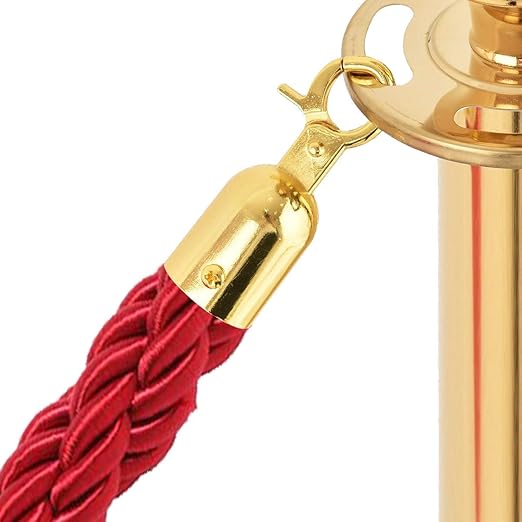 Spare for Queue Manager - Premium Red Twisted Rope with Golden Chrome Plated Hooks (Length: ~5 Feet) — view 5