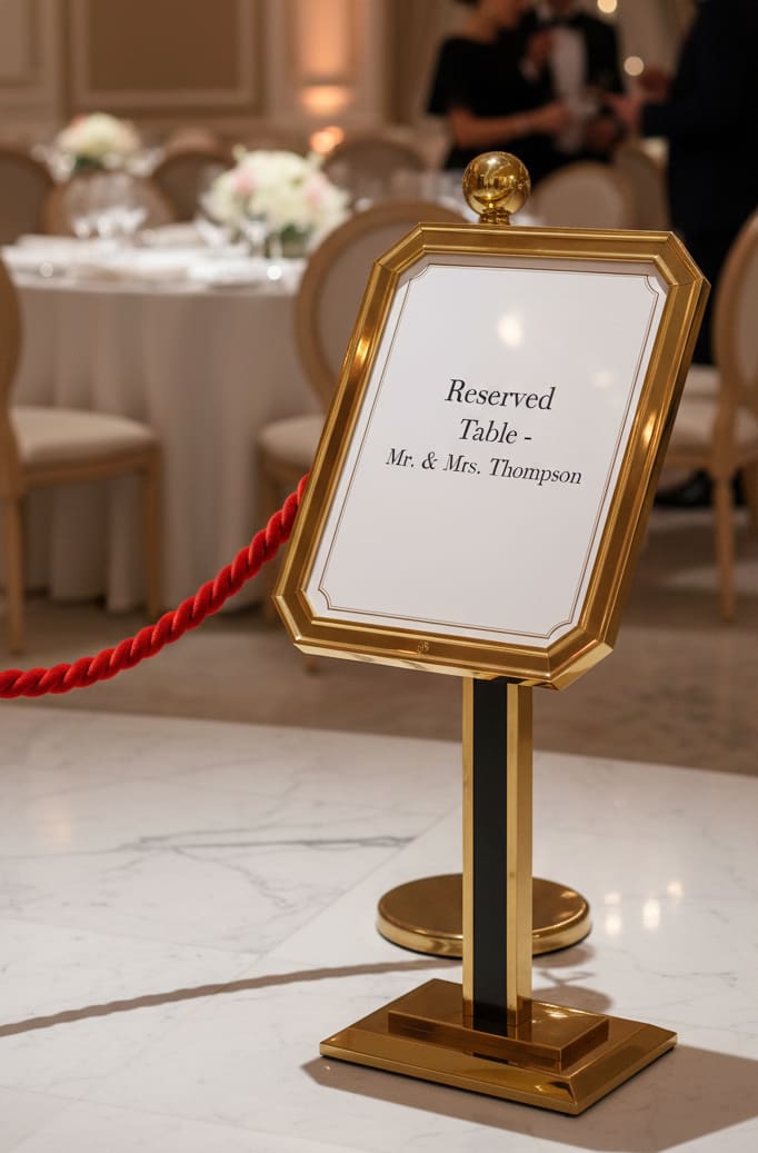 Golden Display Stand - A2 Size Board with 8 Sided Frame & Square Pole — view 3