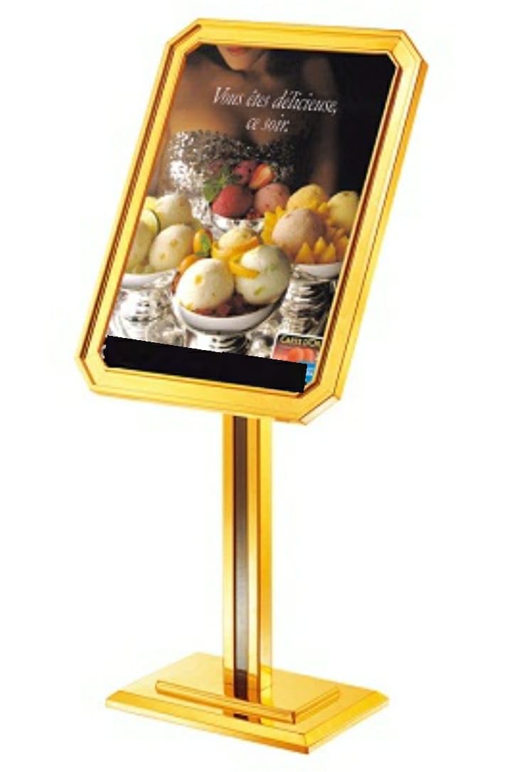Golden Display Stand - A2 Size Board with 8 Sided Frame & Square Pole — view 5