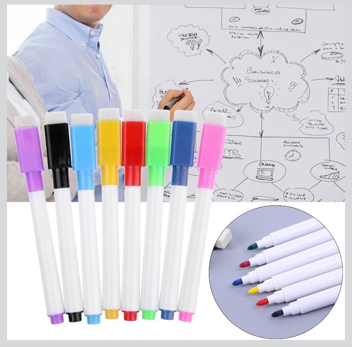 Marker with Eraser & Duster for Mini White Board - 8pc/set — view 3