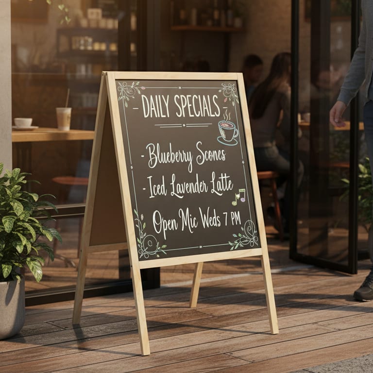 Wooden Double Sided Writing Board with Chalk, Marker & Duster - 1 Side Chalk + 1 Side Marker Writing Options — view 3