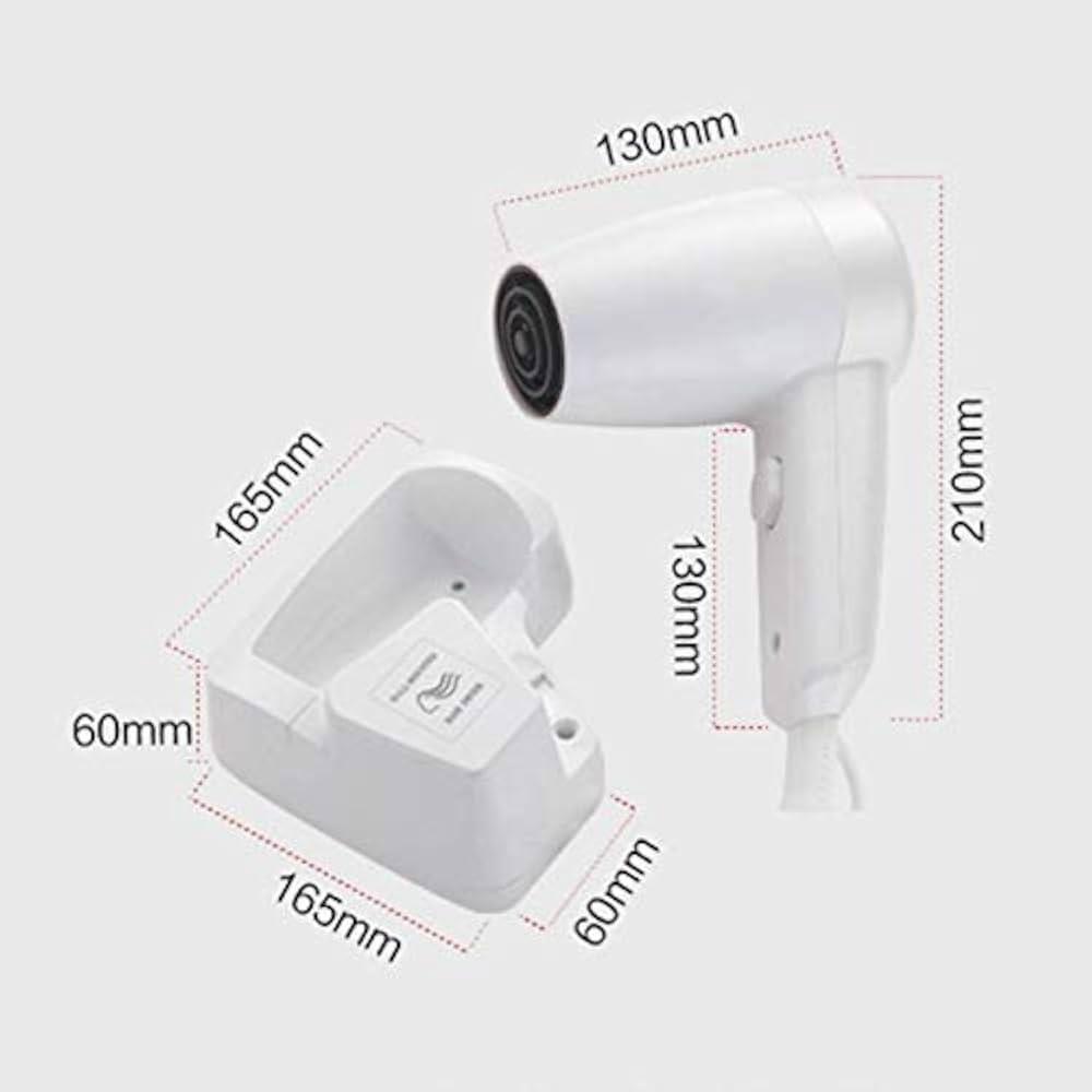 Electric Wall Mountable Hair Dryer 1200W - White — view 2