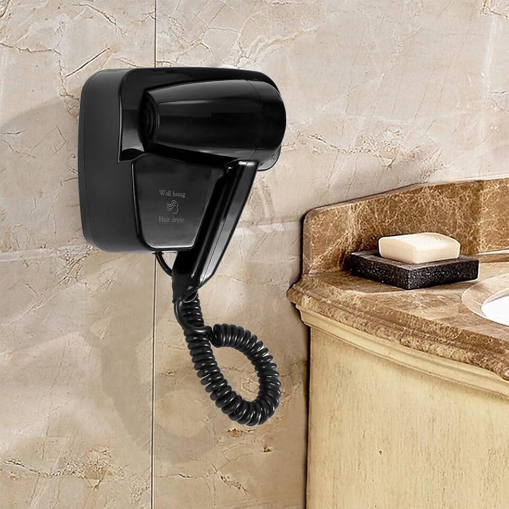Electric Wall Mountable Hair Dryer 1300W - Black — view 3