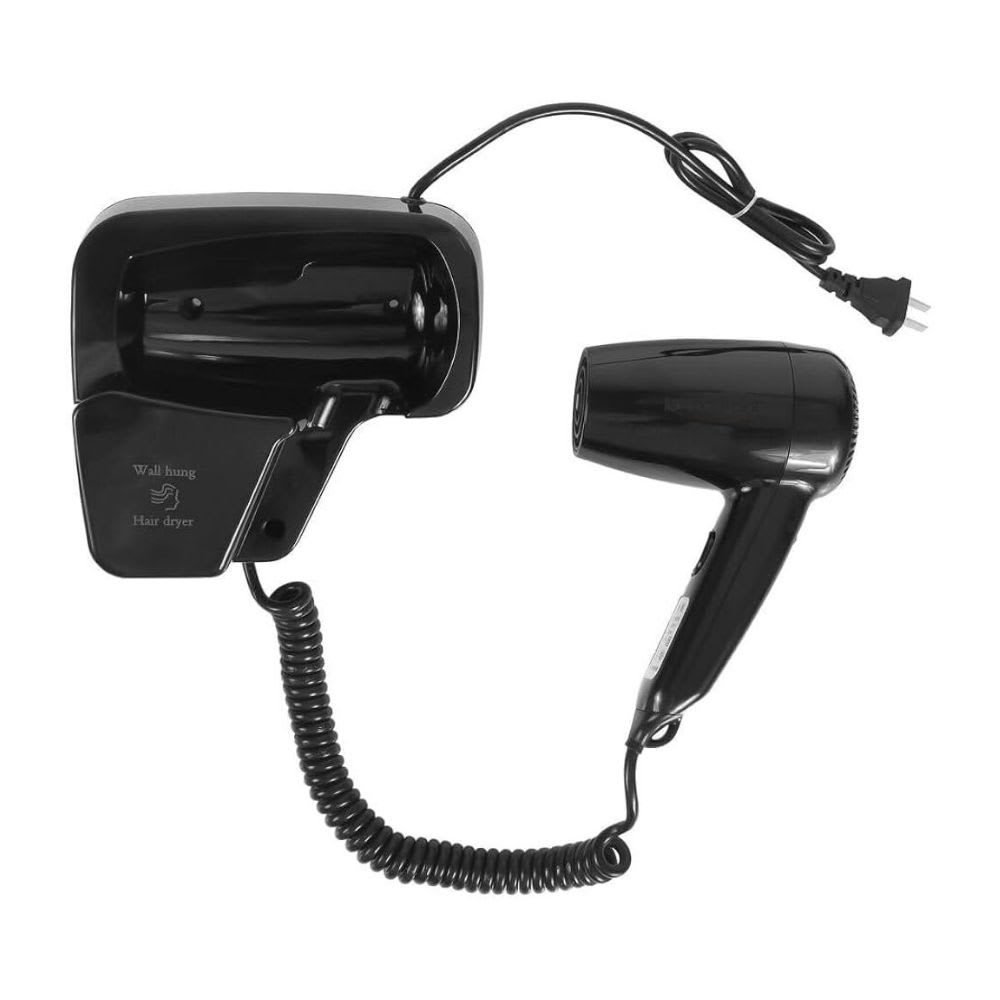 Electric Wall Mountable Hair Dryer 1300W - Black — view 5