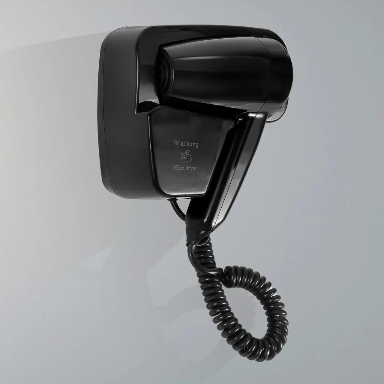 Electric Wall Mountable Hair Dryer 1300W - Black — view 8