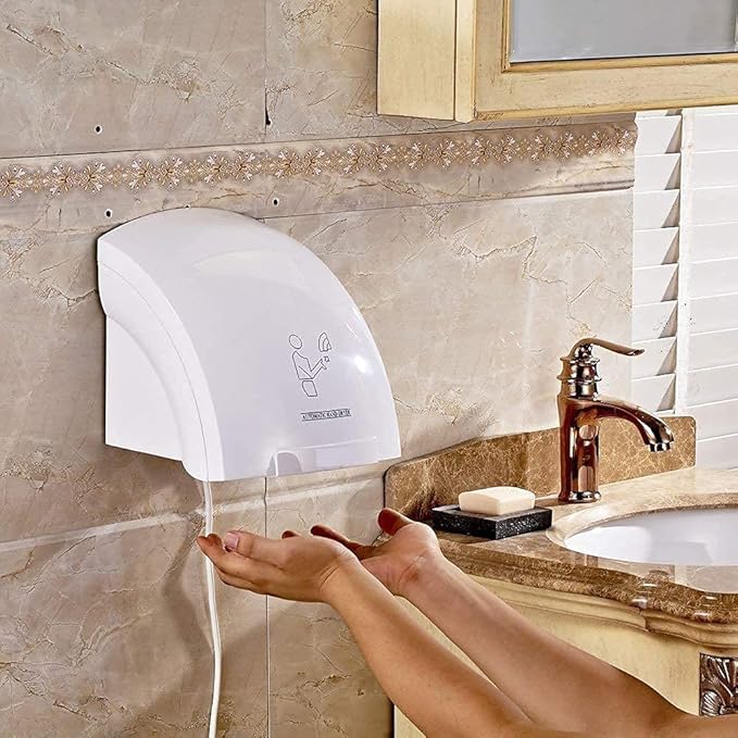 Electric Automatic Hand Dryer with Hot Air Blower 1200W - White — view 3