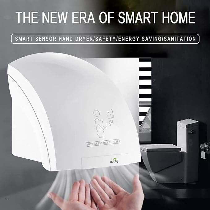 Electric Automatic Hand Dryer with Hot Air Blower 1200W - White — view 4