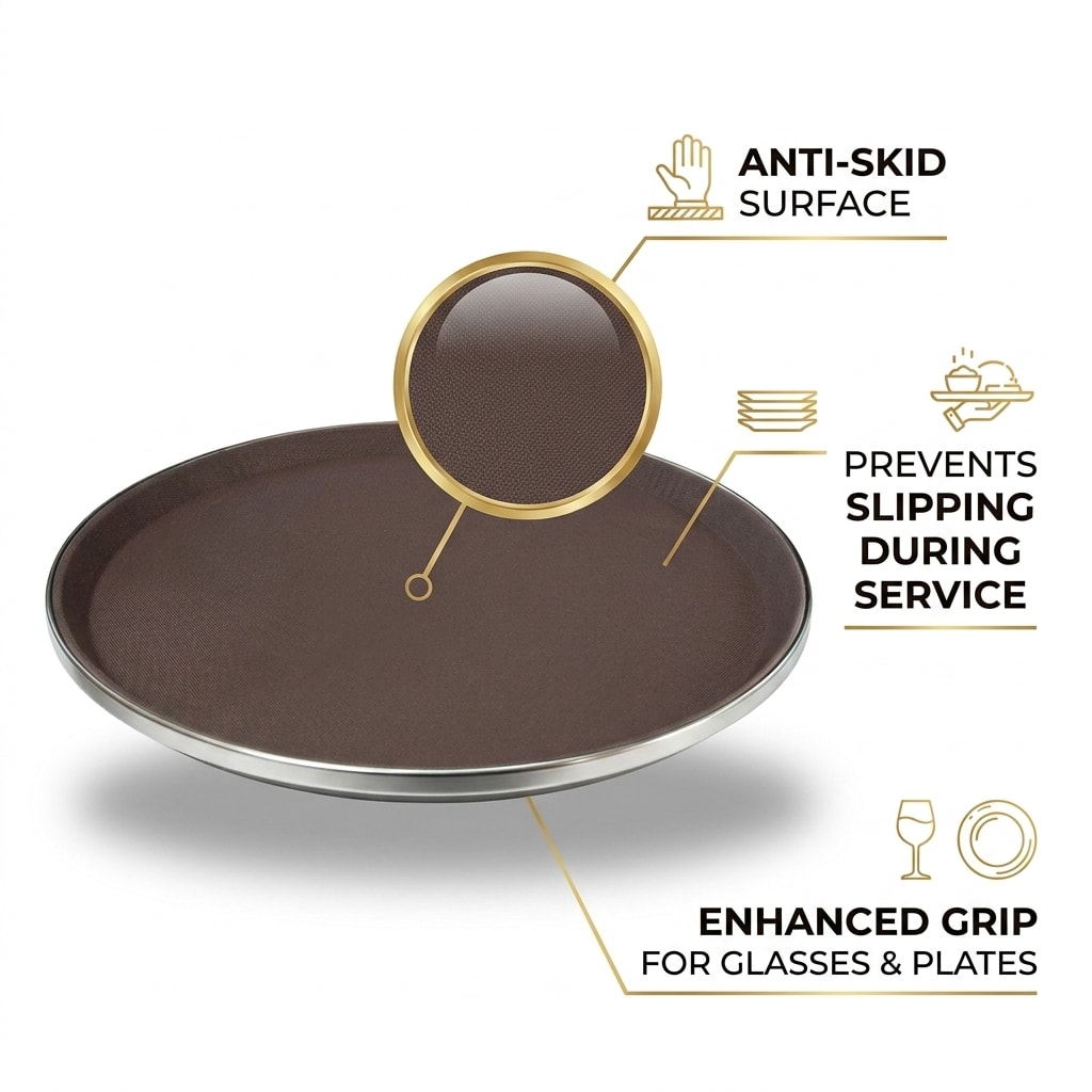 Anti Skid Tray with SS Border - Heavy| Round | 14" — view 3