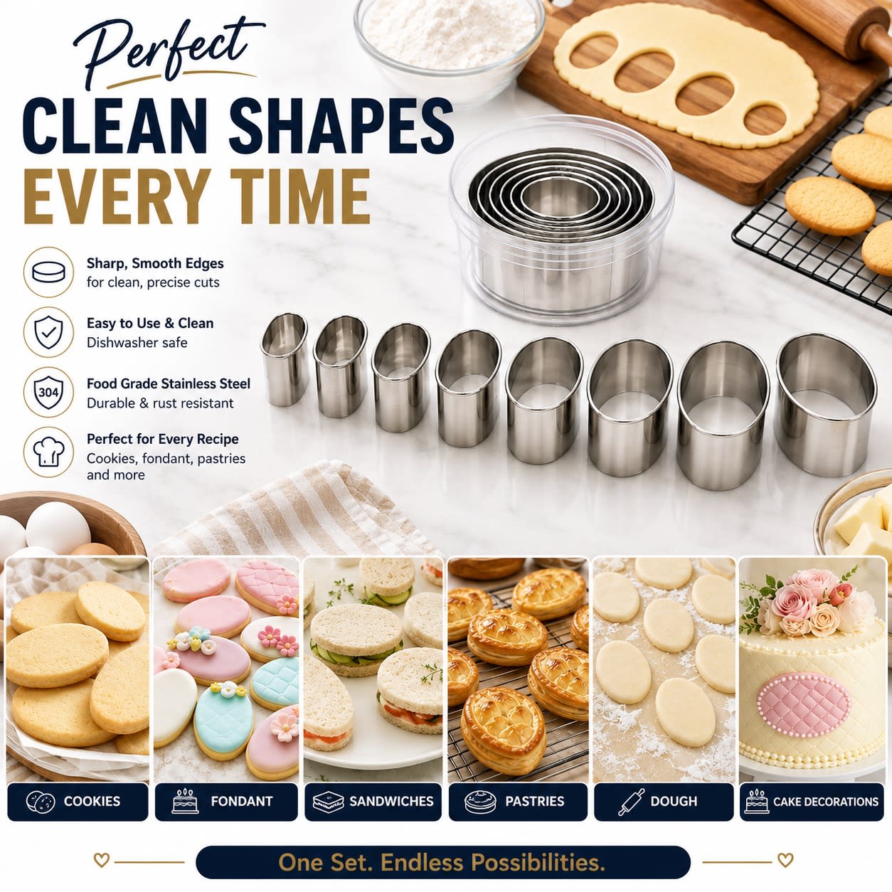 SS Heavy Cookie Cutter Oval without Teeth 8pp — view 4