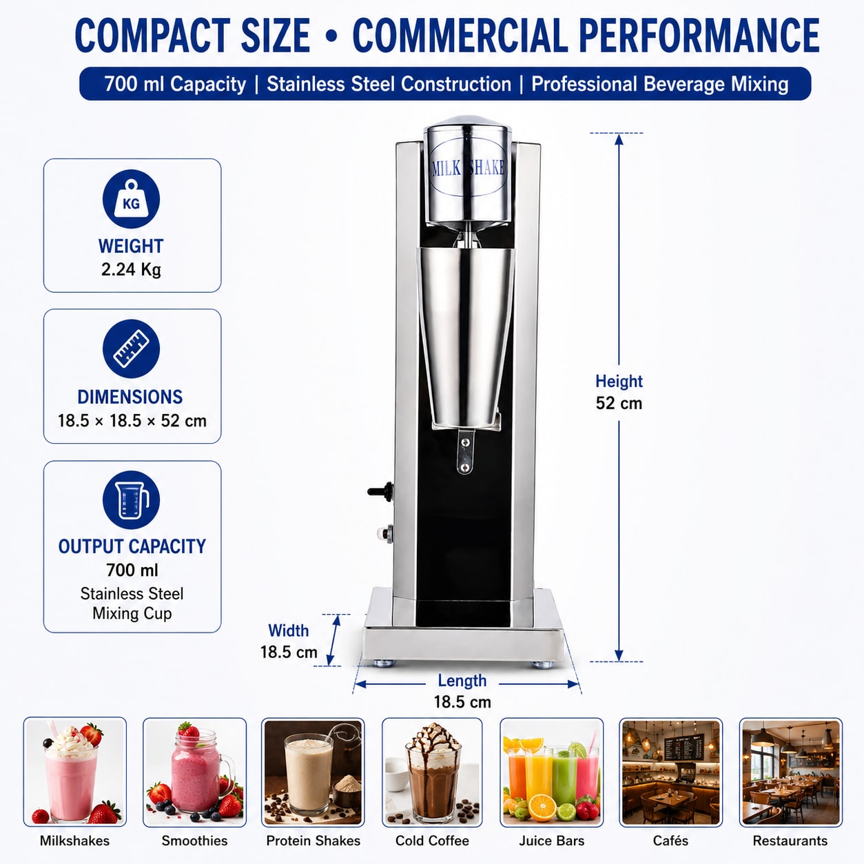 Electric SS Milk/Cocktail/Lassi Shaker - Single — view 2