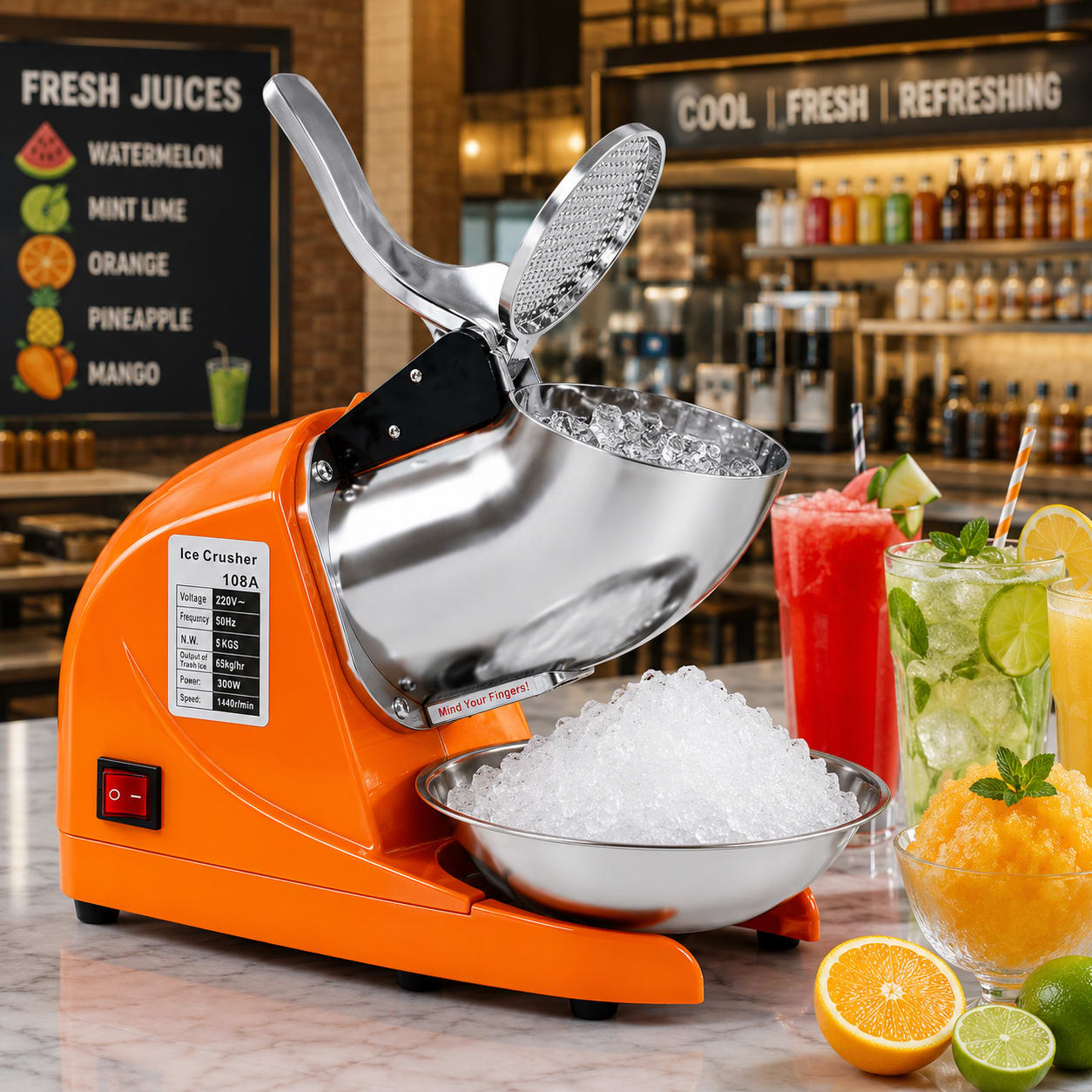 Electric Fibre Body Triple Blade Ice Crusher