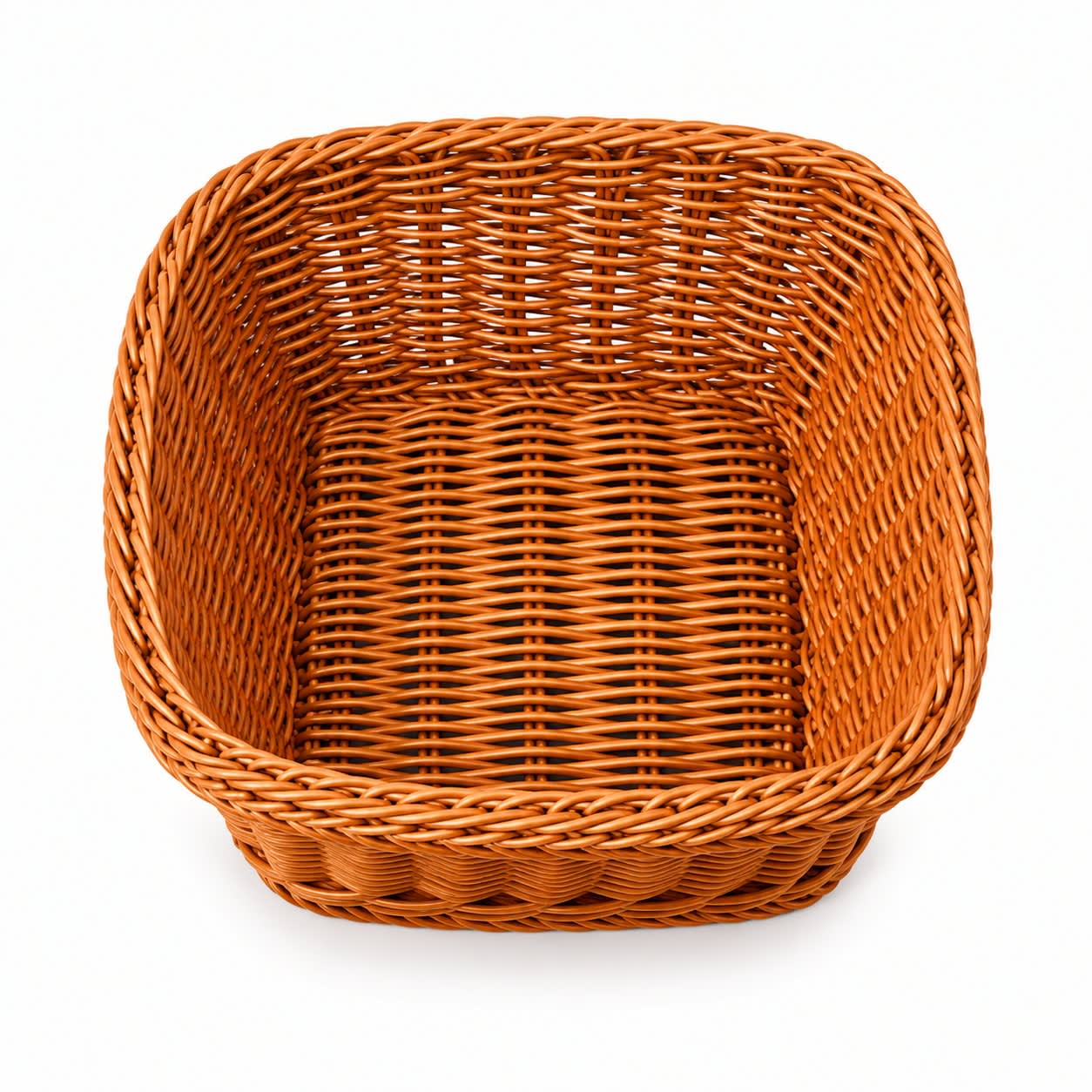 Lite Square Shaped Polyrattan Basket - Walnut Brown — view 7
