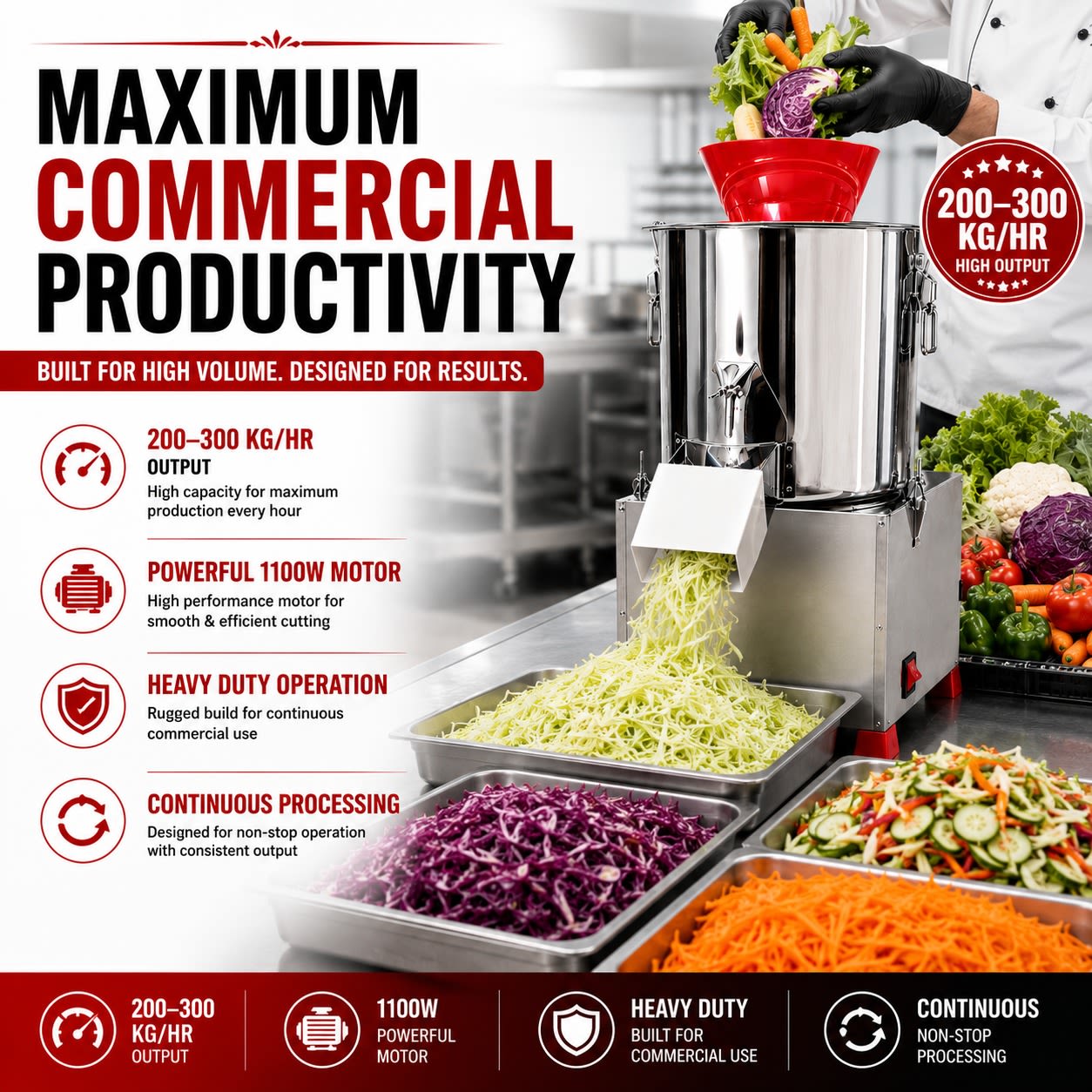 Regular Electric Commercial Vegetable Cutter — view 3